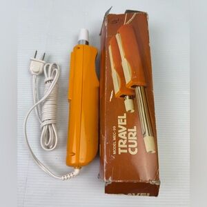 VTG Travel Curl Dry Curling Iron Model MEC-99 Made In Hong Kong W/ Original Box